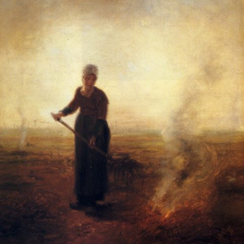 J.F. Millet. Contadina che brucia l'erba. Gand, Museum voor Schone Kunsten