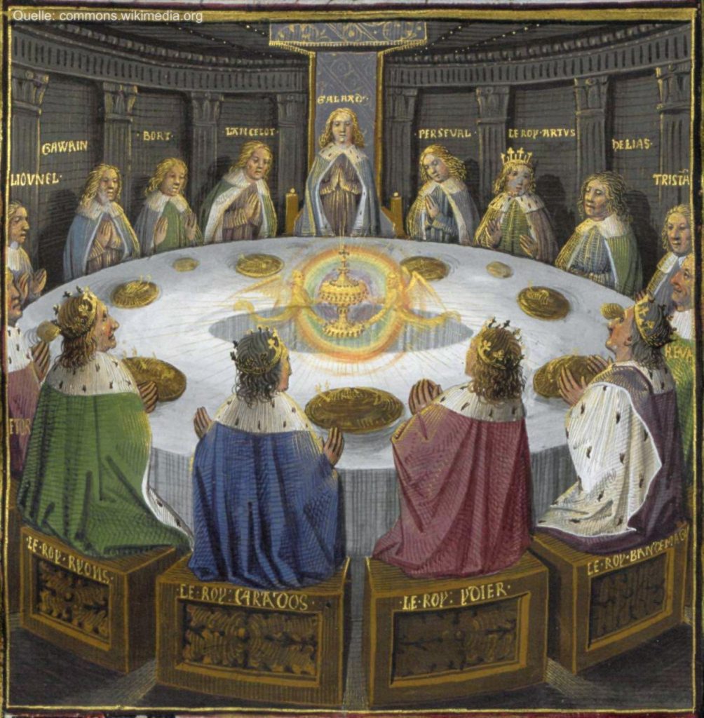 I Cavalieri di Re Artù intorno alla Tavola Rotonda per celebrare la Pentecoste