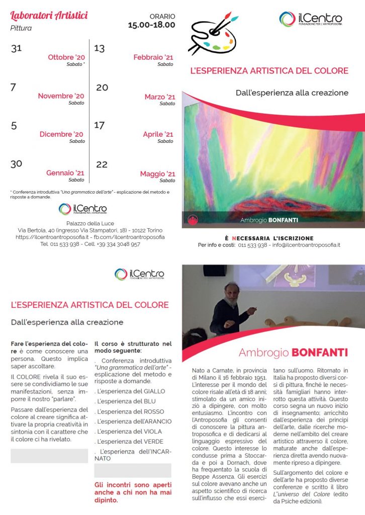 Ambrogio Bonfanti pittura locandina 2020-21