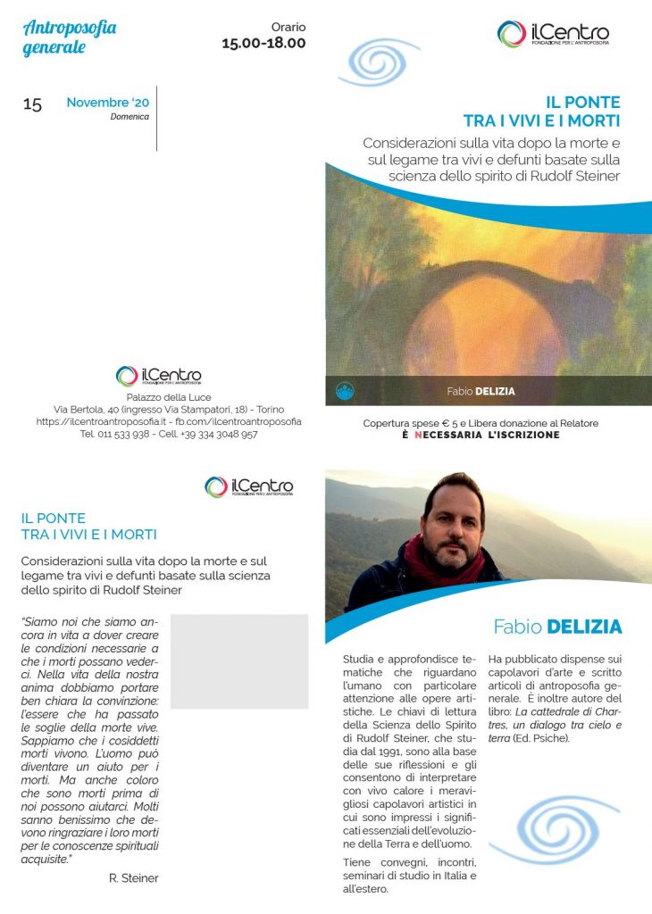Fabio Delizia Il ponte tra i vivi e i morti 15-11-2020 locandina