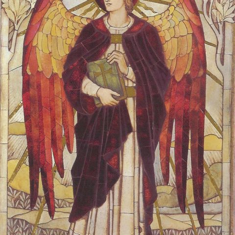 Mosaico dell'Arcangelo Uriel nella Chiesa di St. John Boreham Road, Warminster, Wiltshire, Inghilterra