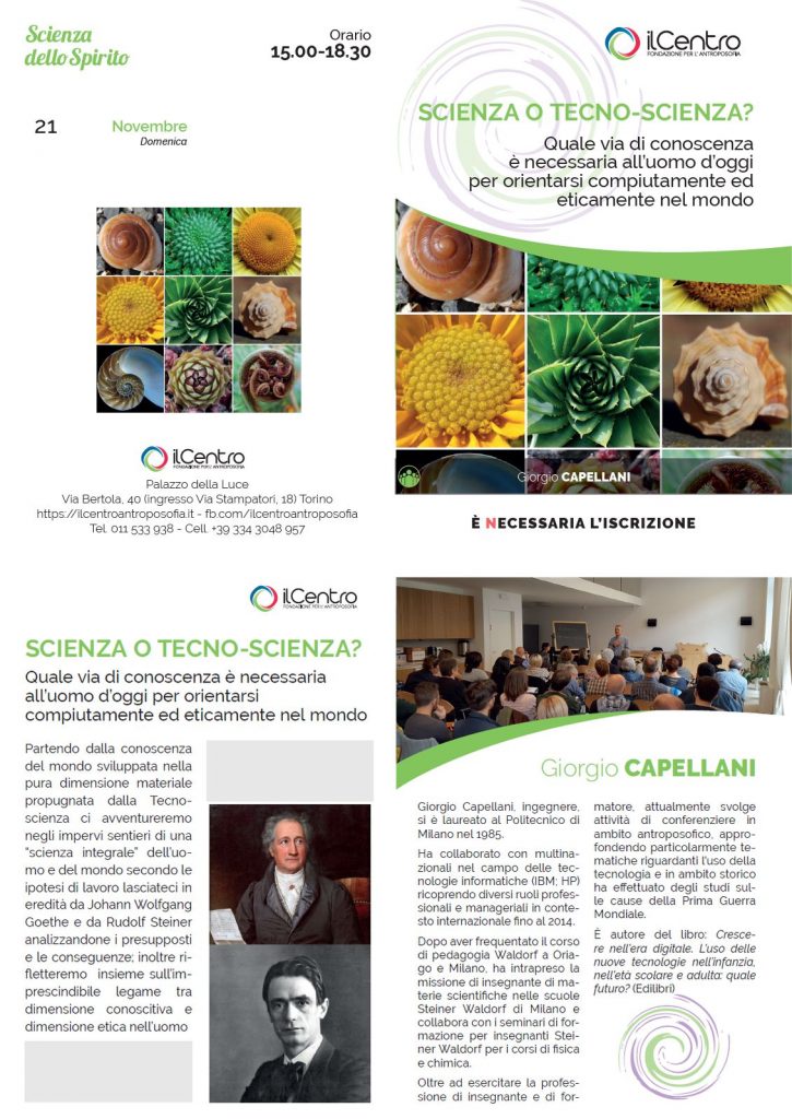 Giorgio Capellani Scienza Tecnoscienza 21-11-2021 locandina