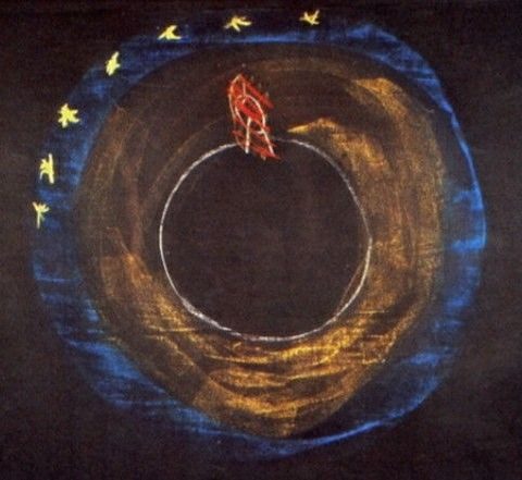 Disegno alla lavagna tratto da una conferenza di Rudolf Steiner del 4 giugno 1924