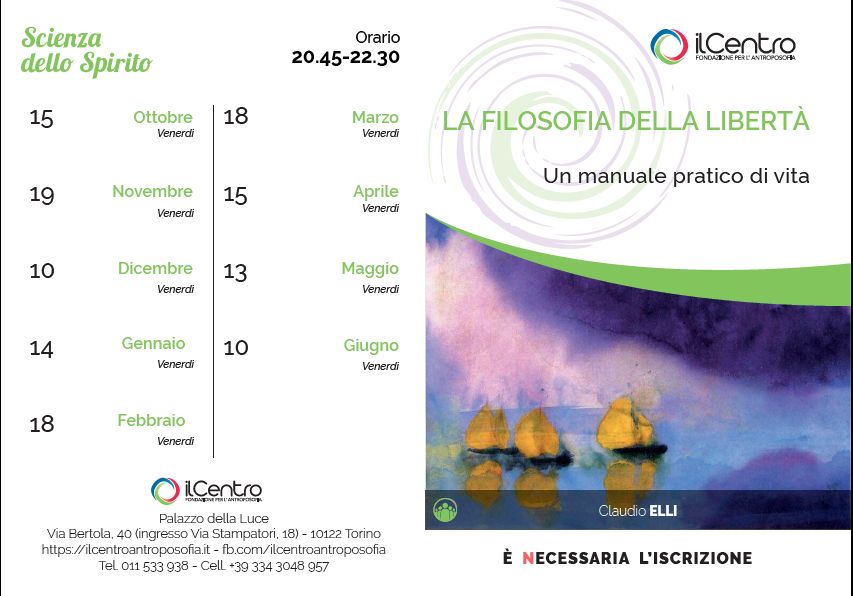 LA FILOSOFIA DELLA LIBERTÀ Un manuale pratico di vita - con Claudio Elli - calendario 2021-22