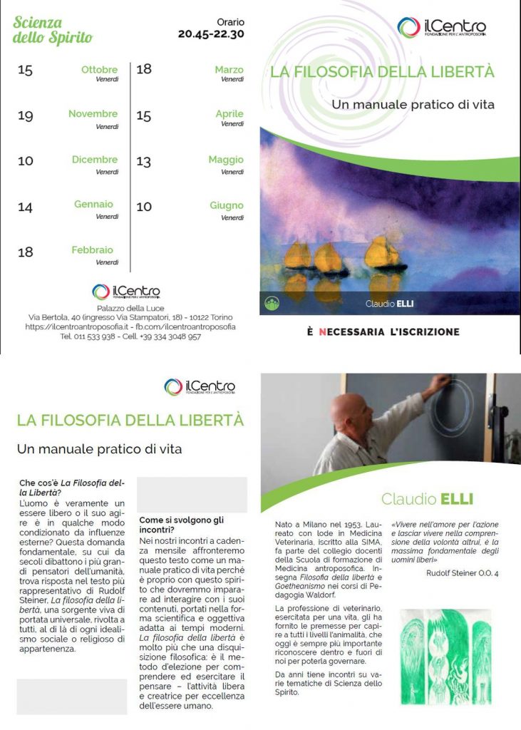 LA FILOSOFIA DELLA LIBERTÀ Un manuale pratico di vita - con Claudio Elli - locandina