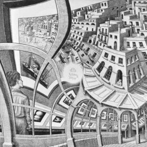 M.C. Escher, Galleria di stampe, litografia, maggio 1956