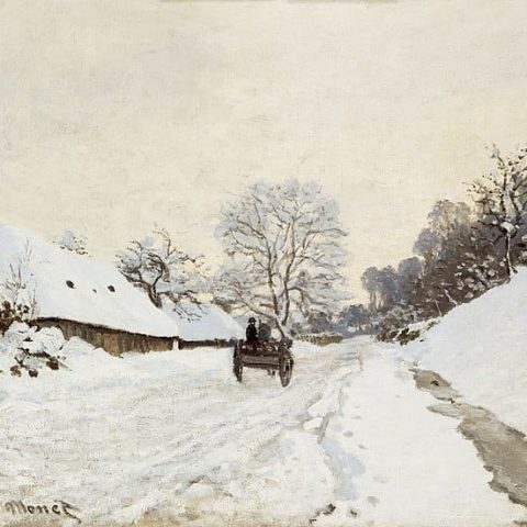 Claude Monet, Il calesse. Strada innevata a Honfleur