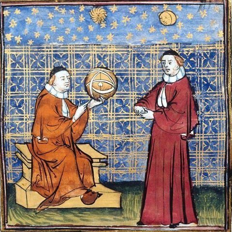 Osservazione delle stelle. Miniatura del XV° secolo, da Bartolomeo Anglico, De proprietatibus rerum