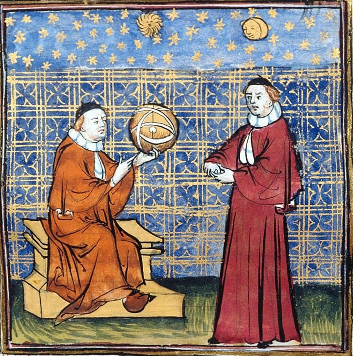Osservazione delle stelle. Miniatura del XV° secolo, da Bartolomeo Anglico, De proprietatibus rerum