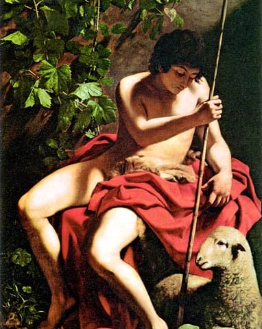 Caravaggio, San Giovanni il Battista, olio su tela, 1598