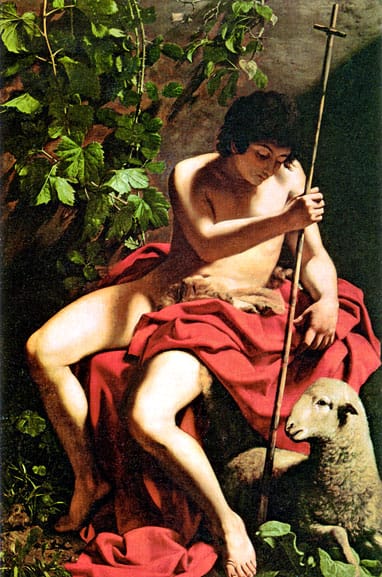 Caravaggio, San Giovanni il Battista, olio su tela, 1598