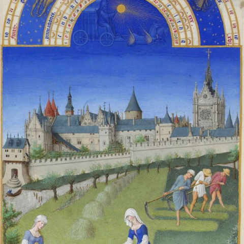 Fratelli Limbourg, Giugno. Miniatura dal libro d'ore del duca de Berry, 1412