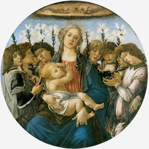 Sandro Botticelli, Maria col Bambino e angeli cantori, tempera su tavola, 1477