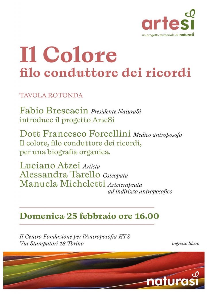 Il Colore Filo conduttore dei ricordi Tavola rotonda di presentazione della Mostra delle opere di Luciano Atzei e Alessandra Tarello - locandina