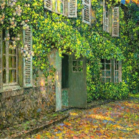 Henri Le Sidaner, La casa in estate, olio su tela, 1924