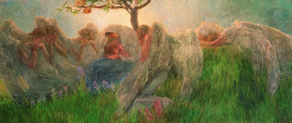 Gaetano Previati, Maternità, olio su tela, 1890