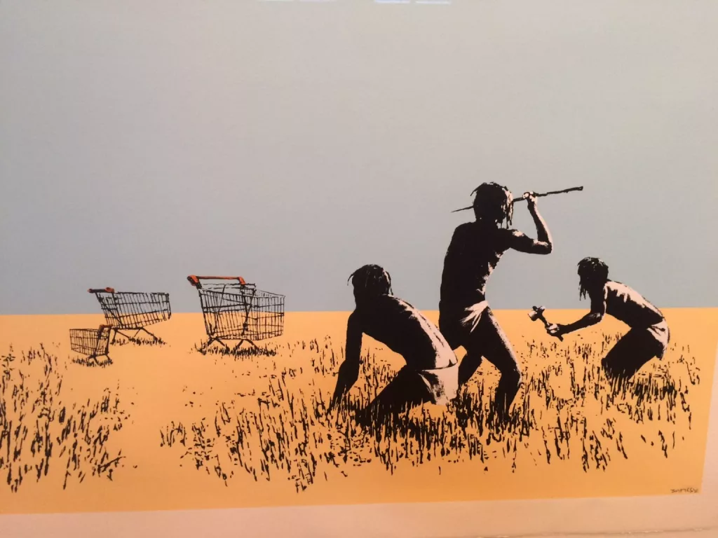 Banksy, Cacciatori di carrelli, 2006