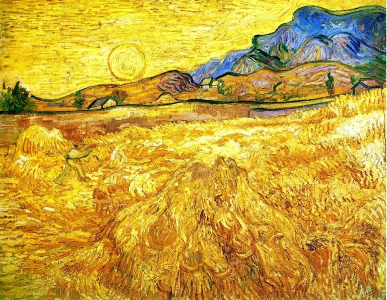 Van Gogh, Campo di grano con mietitore, 1889